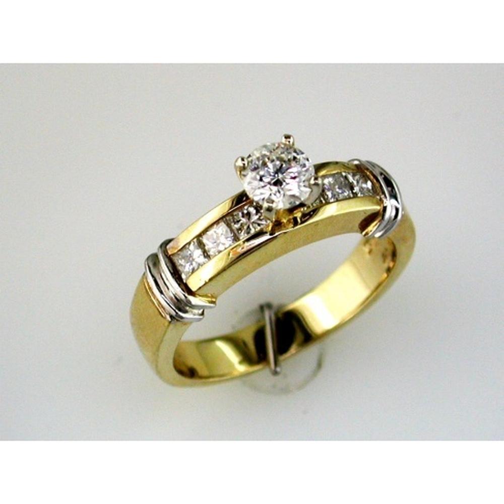 Royal 14K Yellow Gold Diamond Engagement Ring - 0.85 Carat Total Diamond Weight
