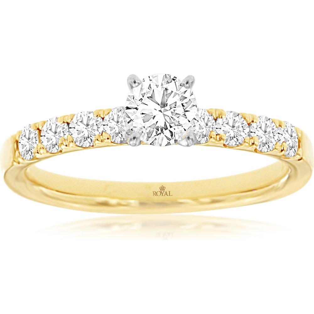 Royal 14K Yellow Gold Diamond Engagement Ring - Sparkling Love Affair