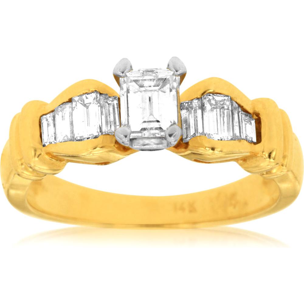 Royal 14K Yellow Gold Diamond Engagement Ring - Timeless Elegance and Modern Romance