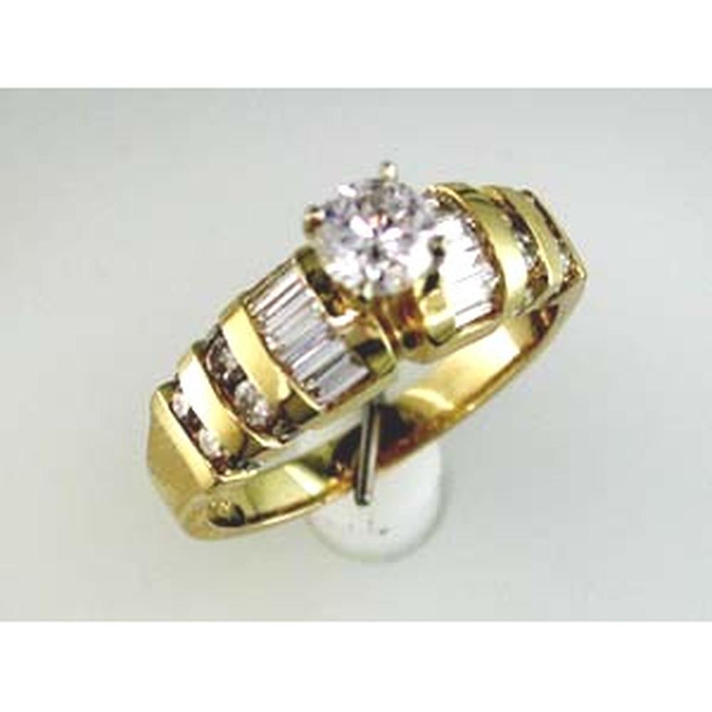Royal 14K Yellow Gold Diamond Engagement Ring - Timeless Symbol of Love