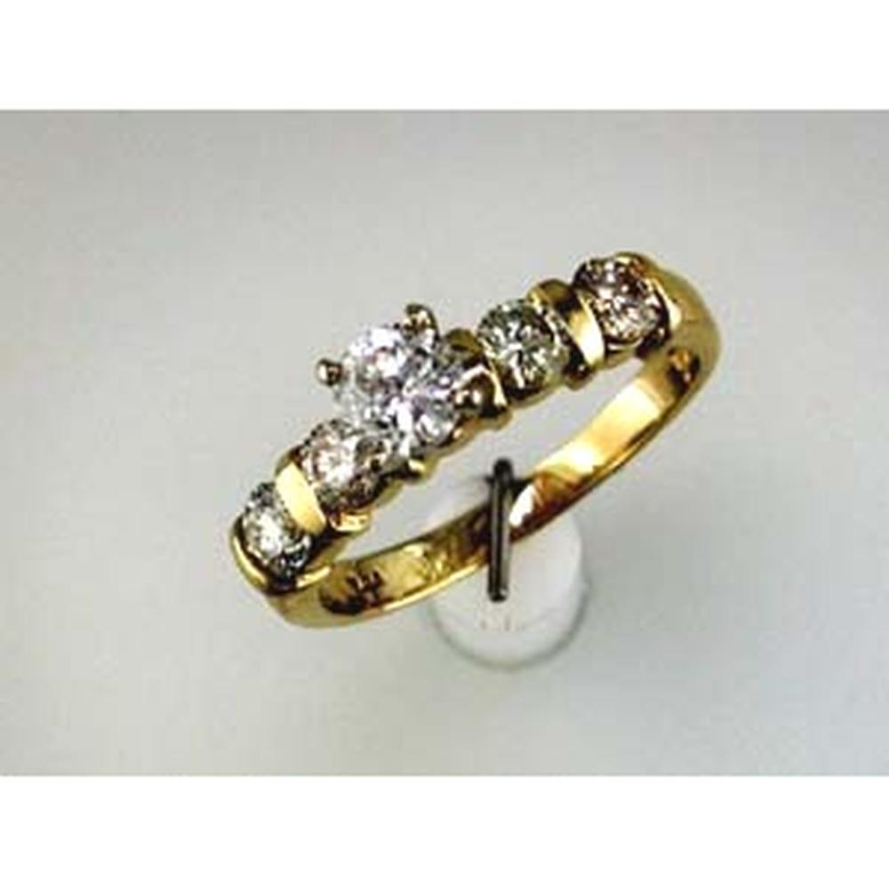 Royal 14K Yellow Gold Diamond Engagement Ring with 1 Carat Total Diamond Weight