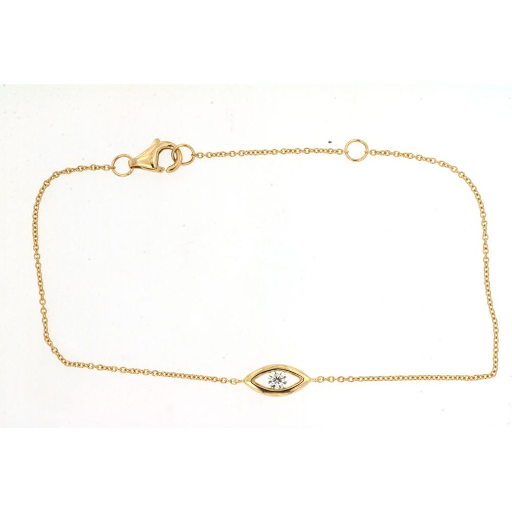 Royal 14K Yellow Gold Diamond Eye Bracelet - 0.08 Carats Total Diamond Weight