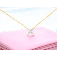 Royal 14K Yellow Gold Diamond Floral Pendant Necklace with Milgrain Detailing - 0.05 Carats Total Diamond Weight
