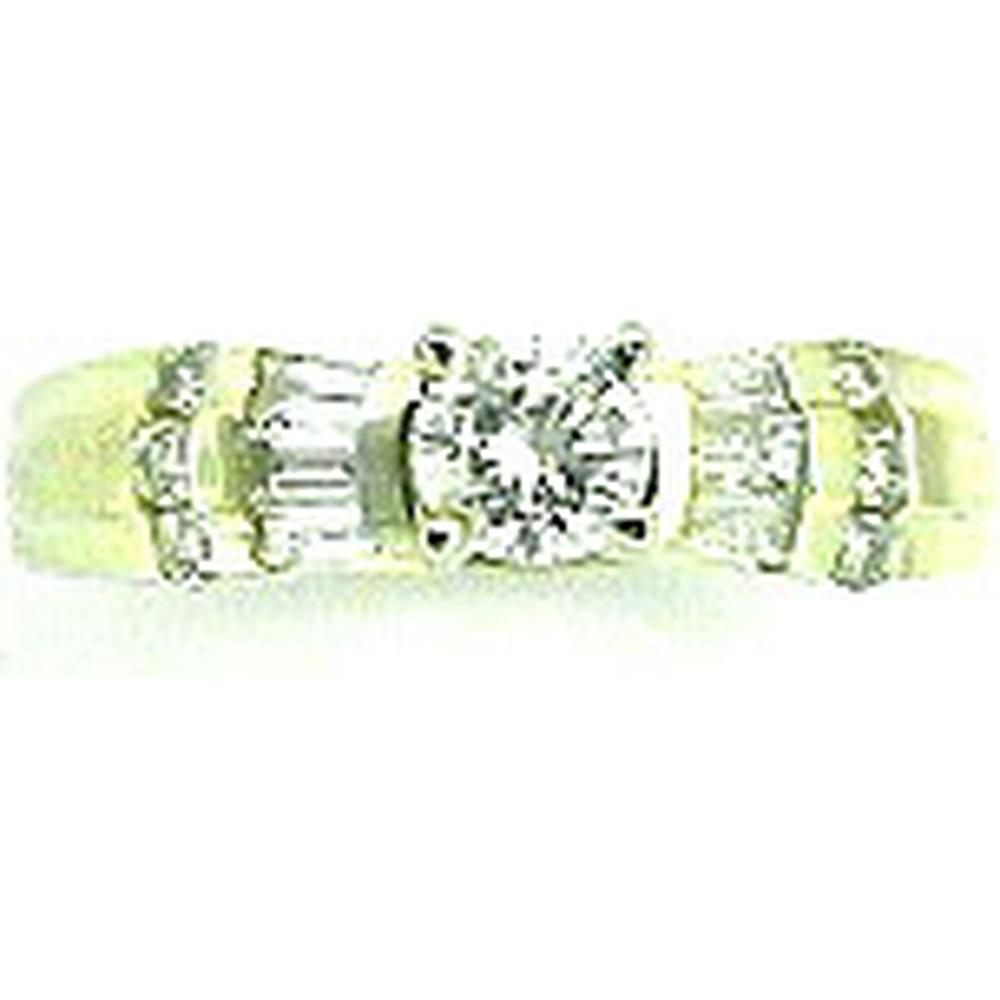 Royal 14K Yellow Gold Diamond Halo Engagement Ring - 0.70 Carat Total Diamond Weight