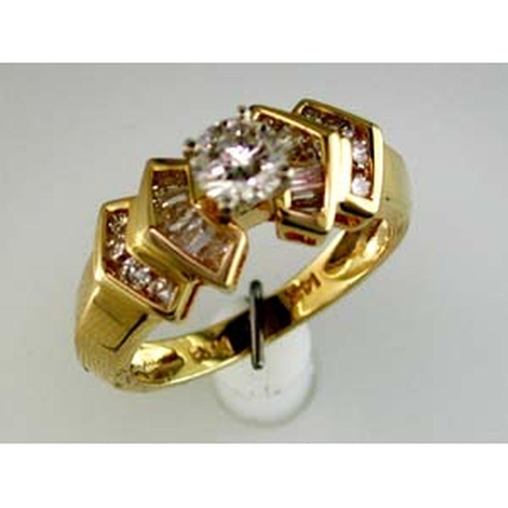 Royal 14K Yellow Gold Diamond Halo Engagement Ring - 1.19 Carat Total Diamond Weight