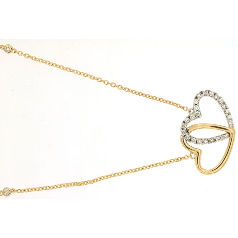 Royal 14K Yellow Gold Diamond Heart Necklace - 0.26 Carat