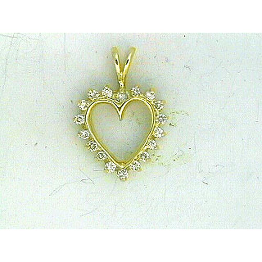 Royal 14K Yellow Gold Diamond Heart Pendant - 0.50 Carat Total Diamond Weight