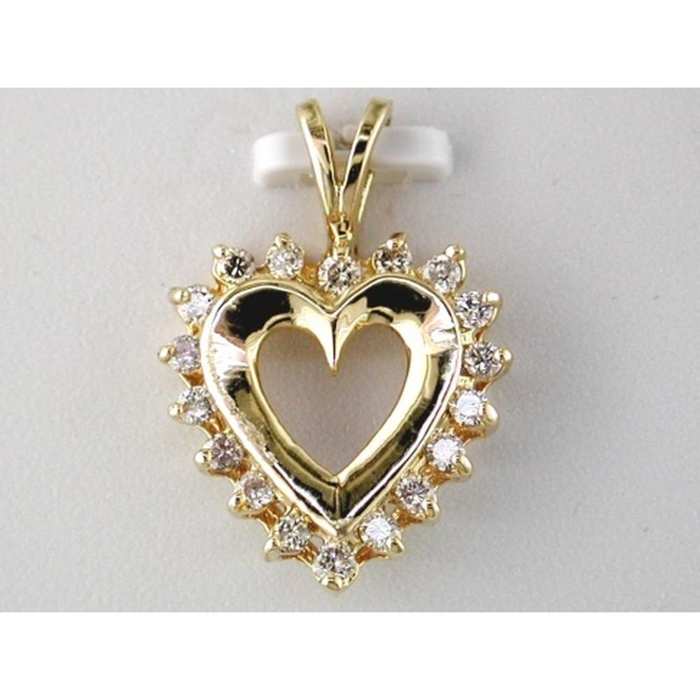 Royal 14K Yellow Gold Diamond Heart Pendant - 0.50 Carat Total Diamond Weight