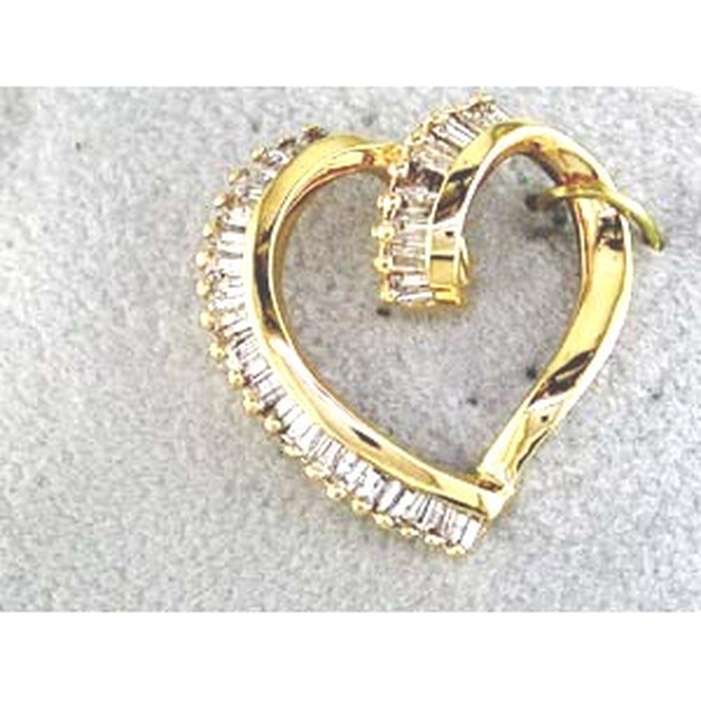 Royal 14K Yellow Gold Diamond Heart Pendant - 0.75 Carat