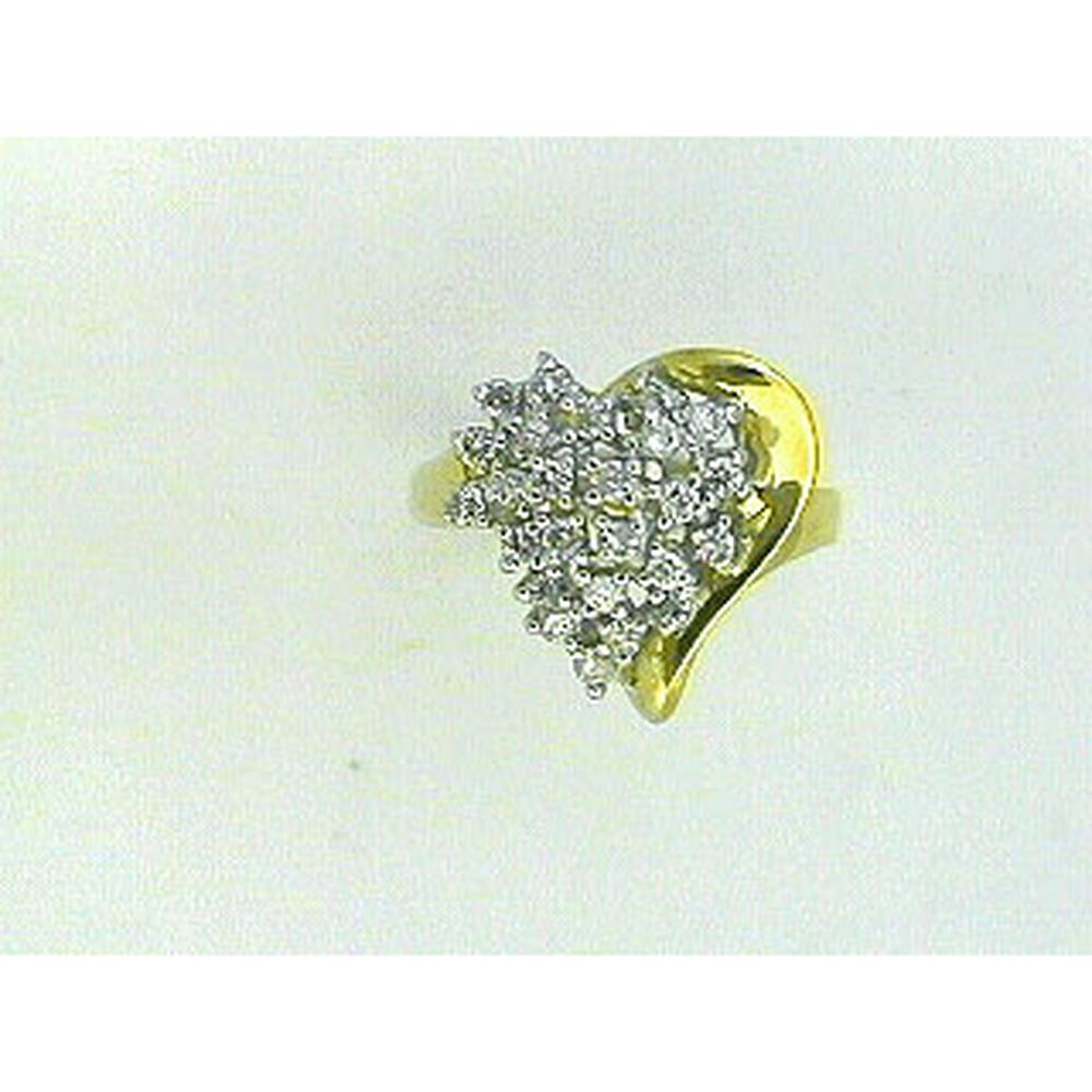 Royal 14K Yellow Gold Diamond Heart Ring - 0.48 Carat Total Diamond Weight