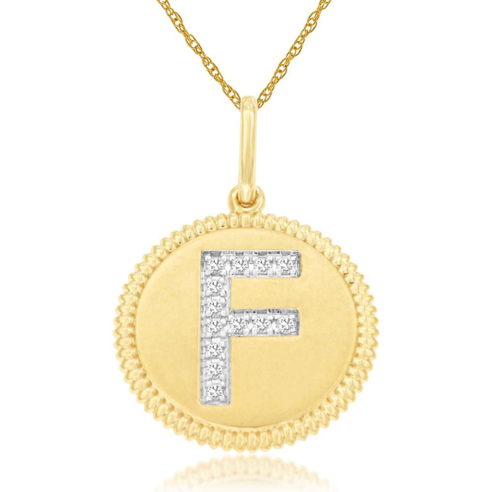 Royal 14K Yellow Gold Diamond Initial Pendant Necklace - Personalized Fine Jewelry