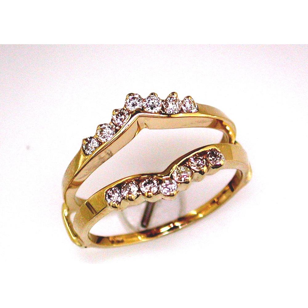 Royal 14K Yellow Gold Diamond Insert Ring with 0.38 Carats of Round Diamonds