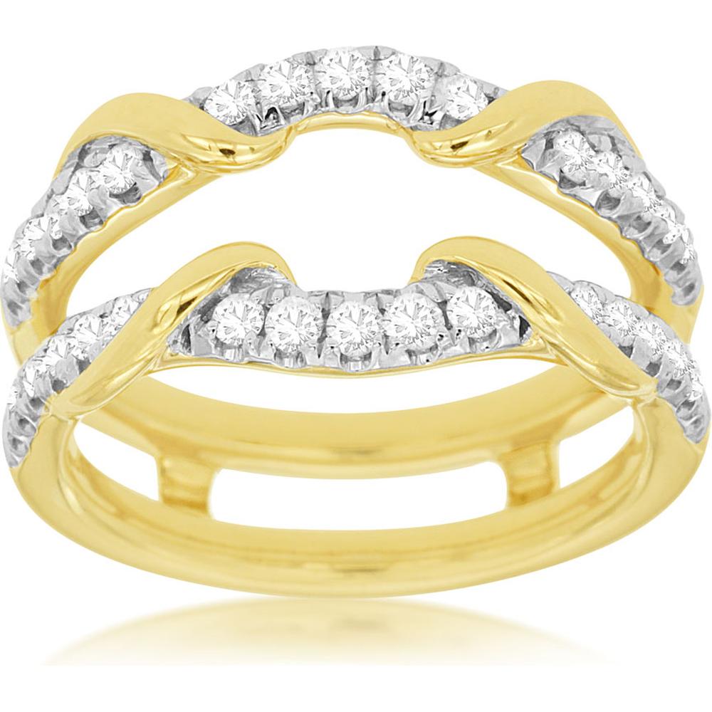 Royal 14K Yellow Gold Diamond Insert Ring with Round Diamonds - 0.52 Carats Total Diamond Weight