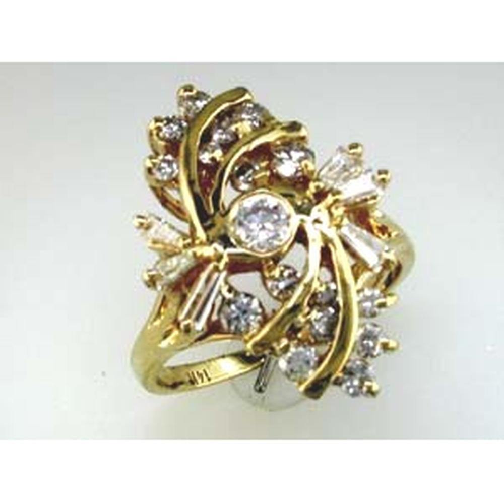 Royal 14K Yellow Gold Diamond Ladies Ring - 1.5 Carat Total Diamond Weight