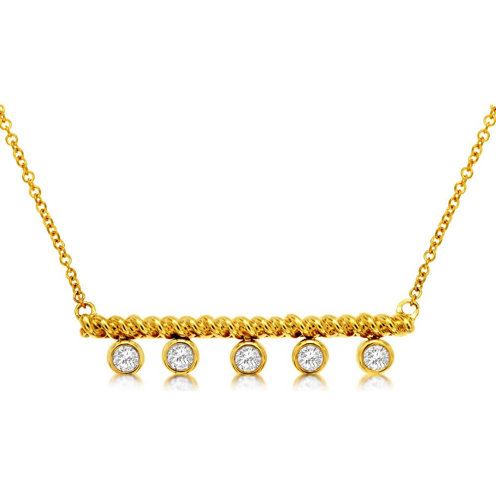 Royal 14K Yellow Gold Diamond Necklace - 0.25 Carat Total Diamond Weight