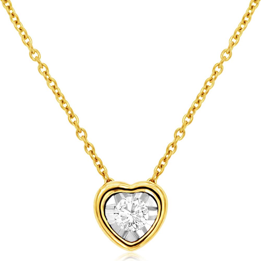 Royal 14K Yellow Gold Diamond Necklace - 0.26 Carat Total Diamond Weight