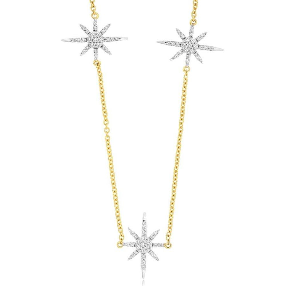 Royal 14K Yellow Gold Diamond Necklace - 0.45 Carat Diamond Brilliance