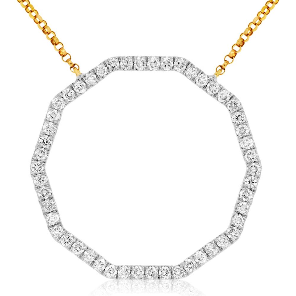 Royal 14K Yellow Gold Diamond Necklace - 0.58 Carat Total Diamond Weight