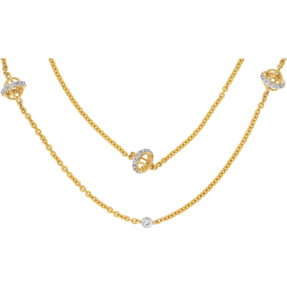 Royal 14K Yellow Gold Diamond Necklace - 0.85 Carat Total Diamond Weight