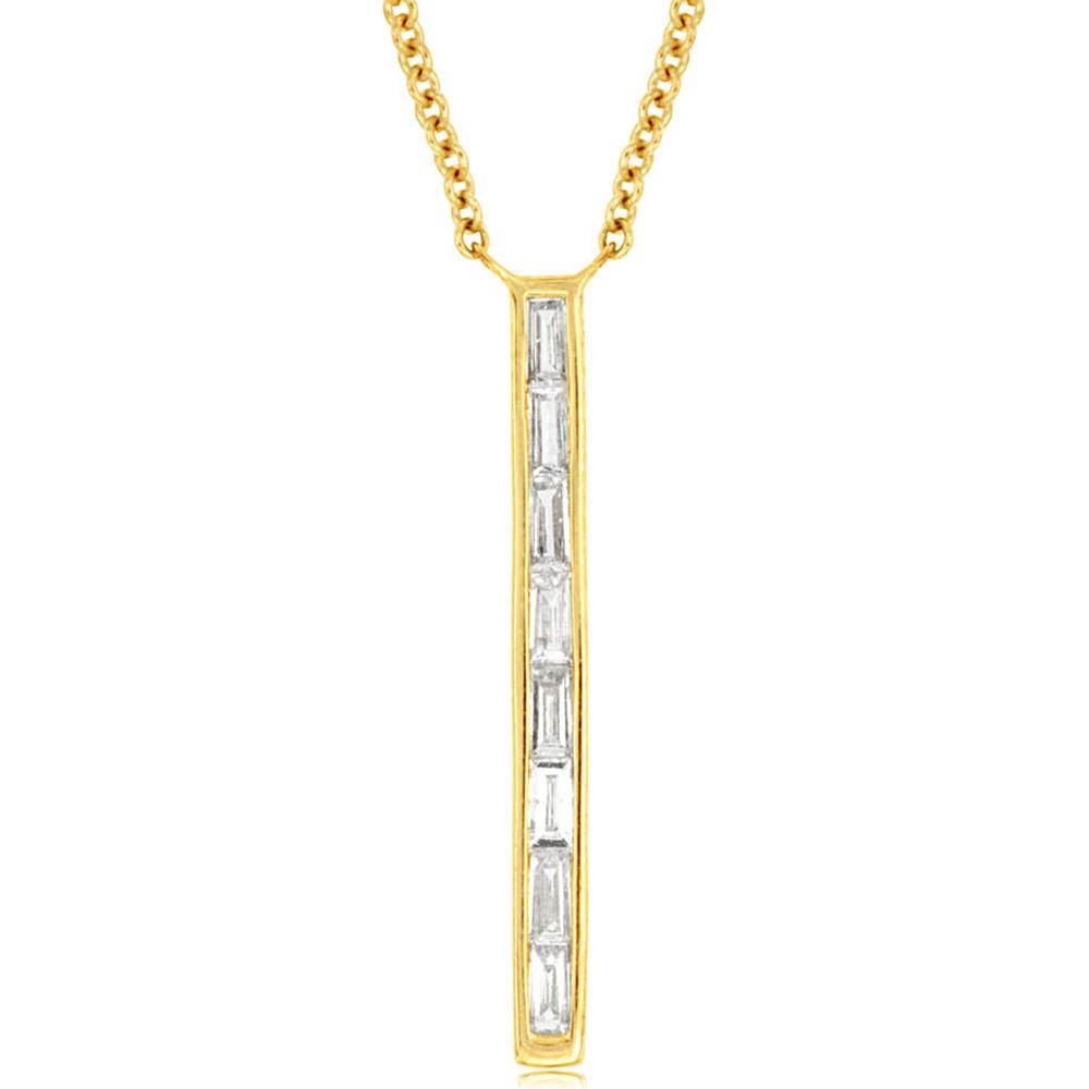 Royal 14K Yellow Gold Diamond Necklace - Exquisite Elegance