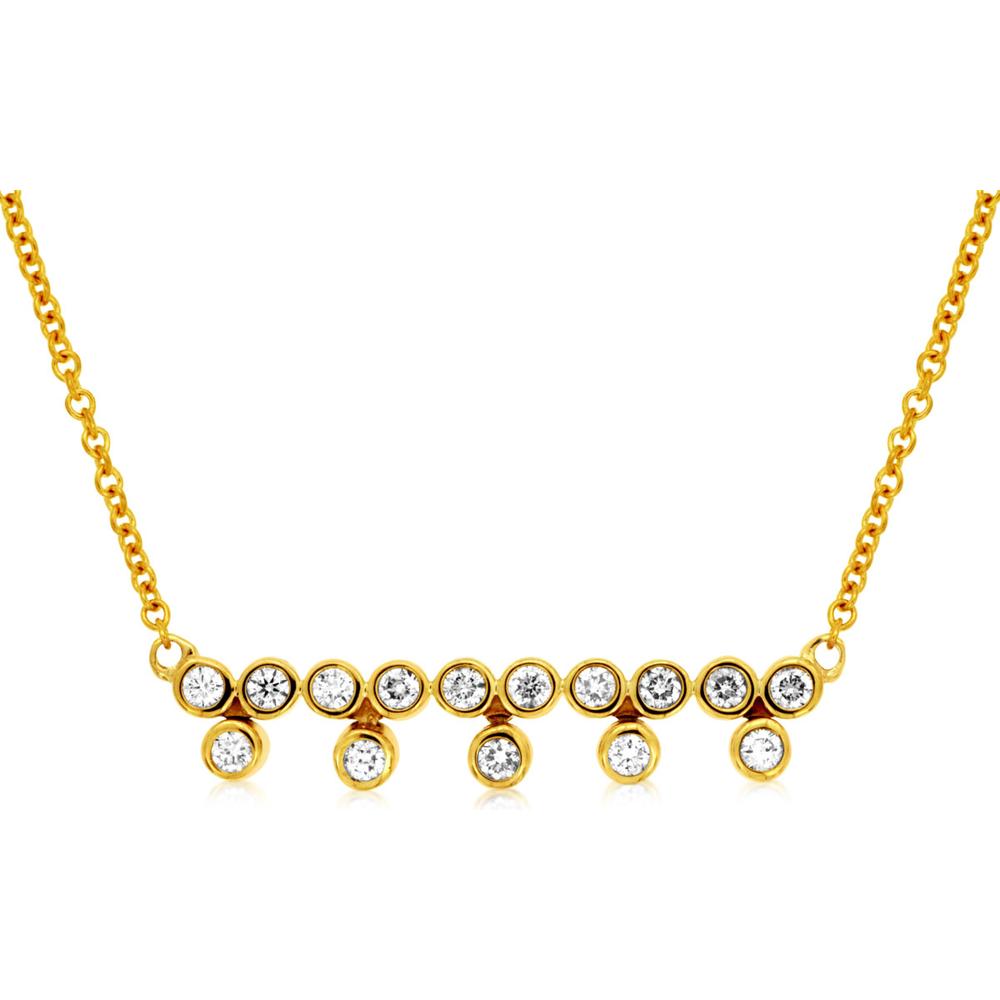 Royal 14K Yellow Gold Diamond Necklace - Timeless Elegance