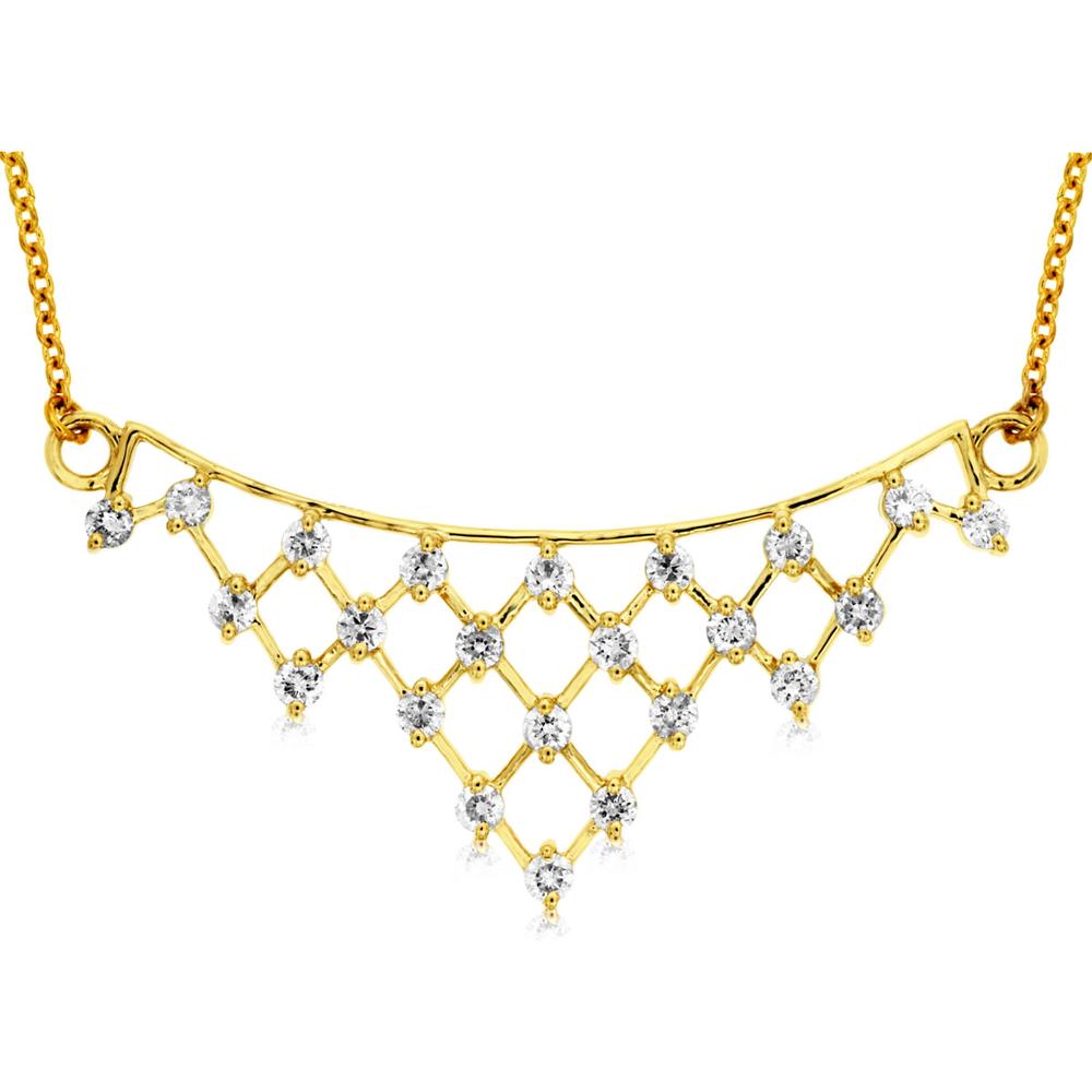 Royal 14K Yellow Gold Diamond Necklace with Geometric Design - 0.53 Carats Total Diamond Weight