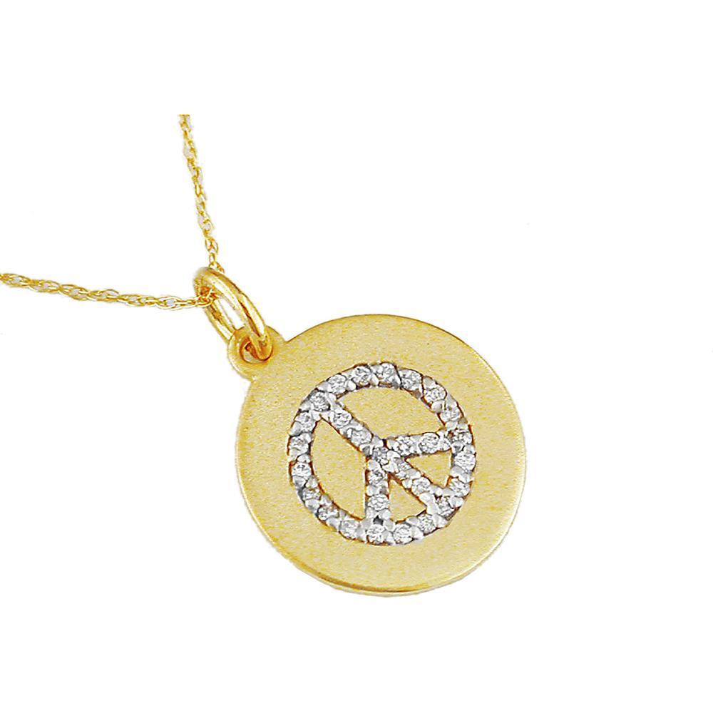 Royal 14K Yellow Gold Diamond Pendant - 0.16 Carat Total Diamond Weight
