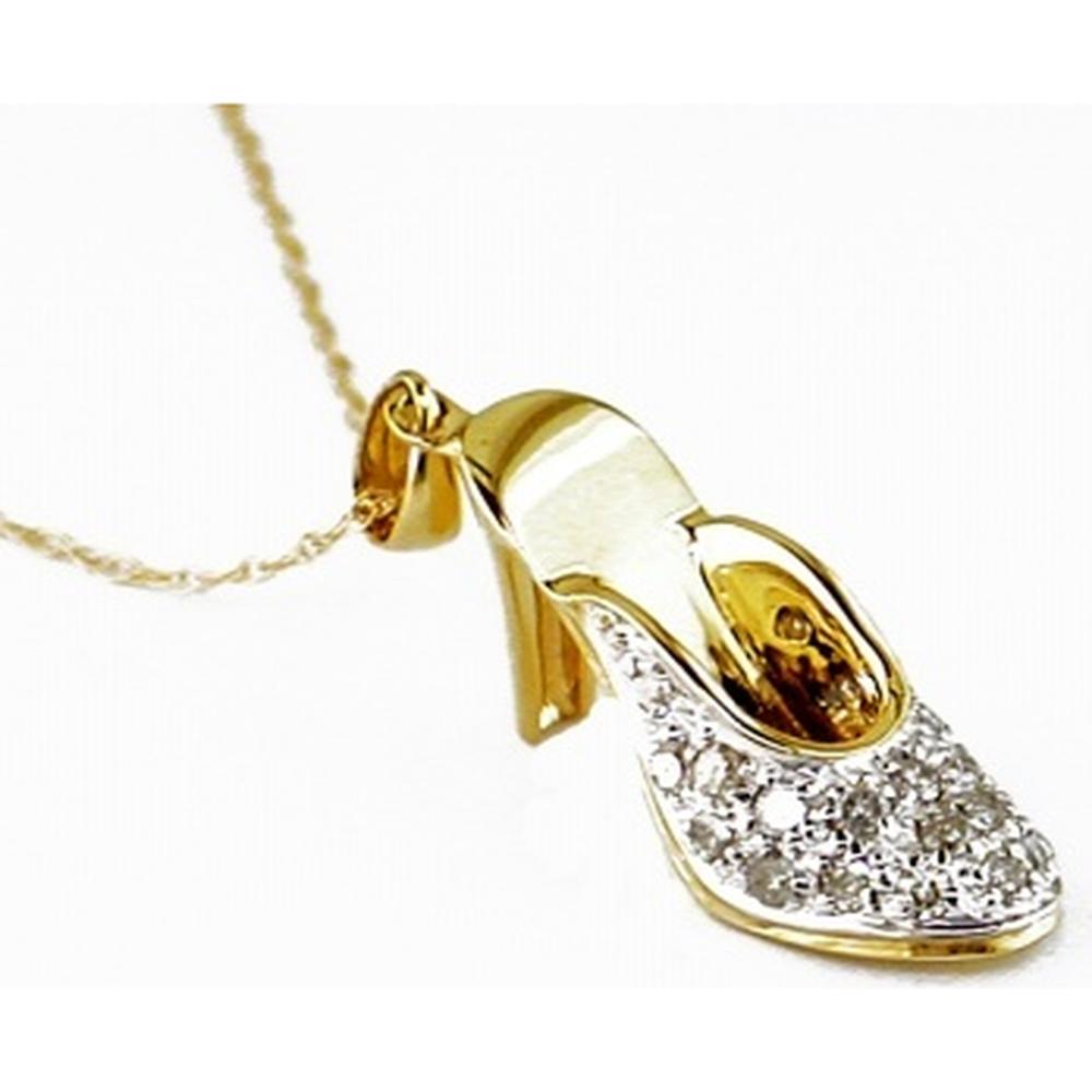 Royal 14K Yellow Gold Diamond Pendant - 0.25 Carat Total Diamond Weight