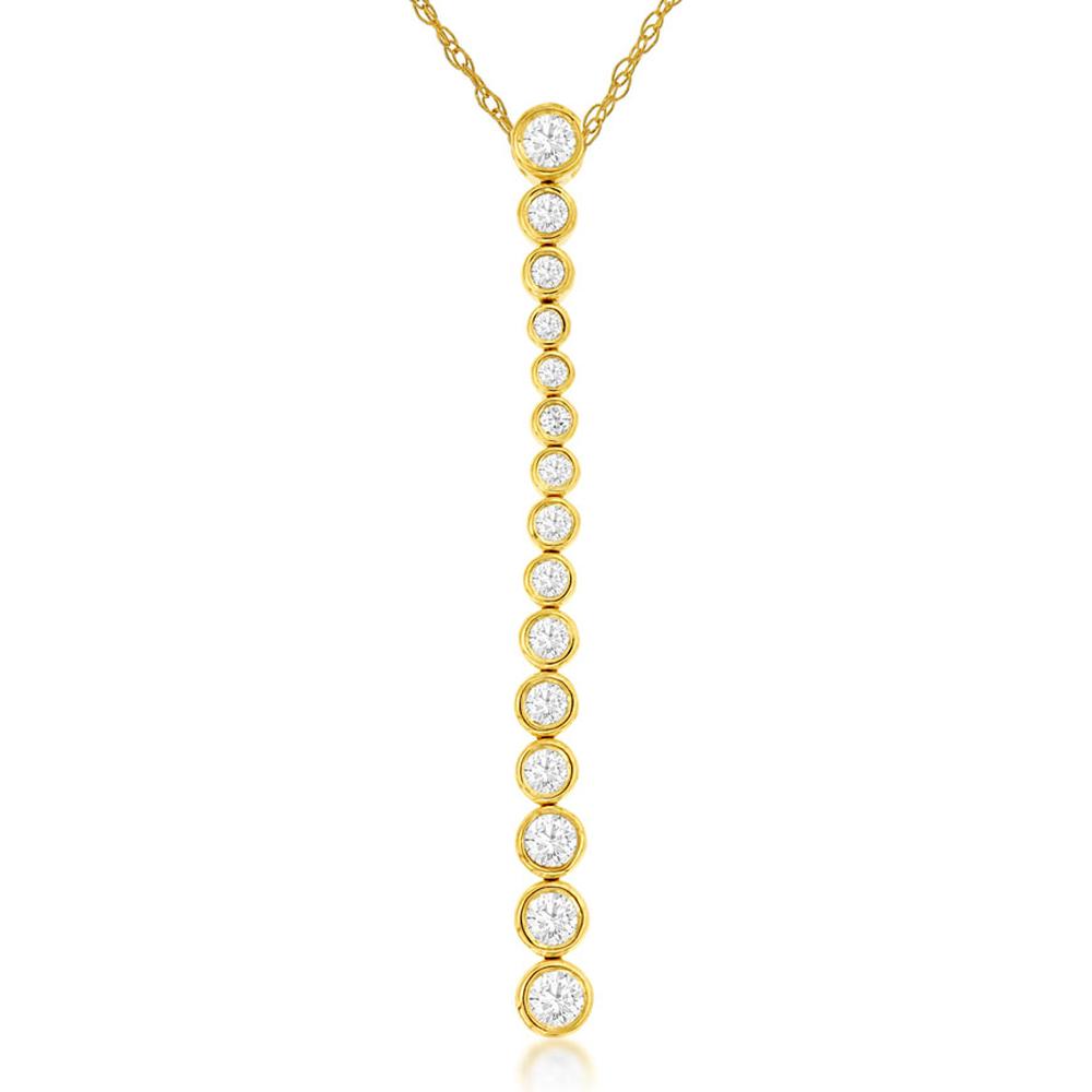Royal 14K Yellow Gold Diamond Pendant - 0.50 Carat Total Diamond Weight