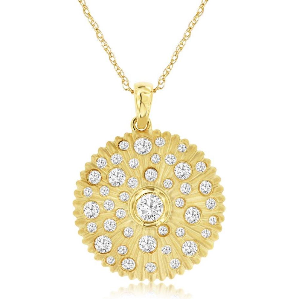 Royal 14K Yellow Gold Diamond Pendant - 0.55 Carat Total Diamond Weight