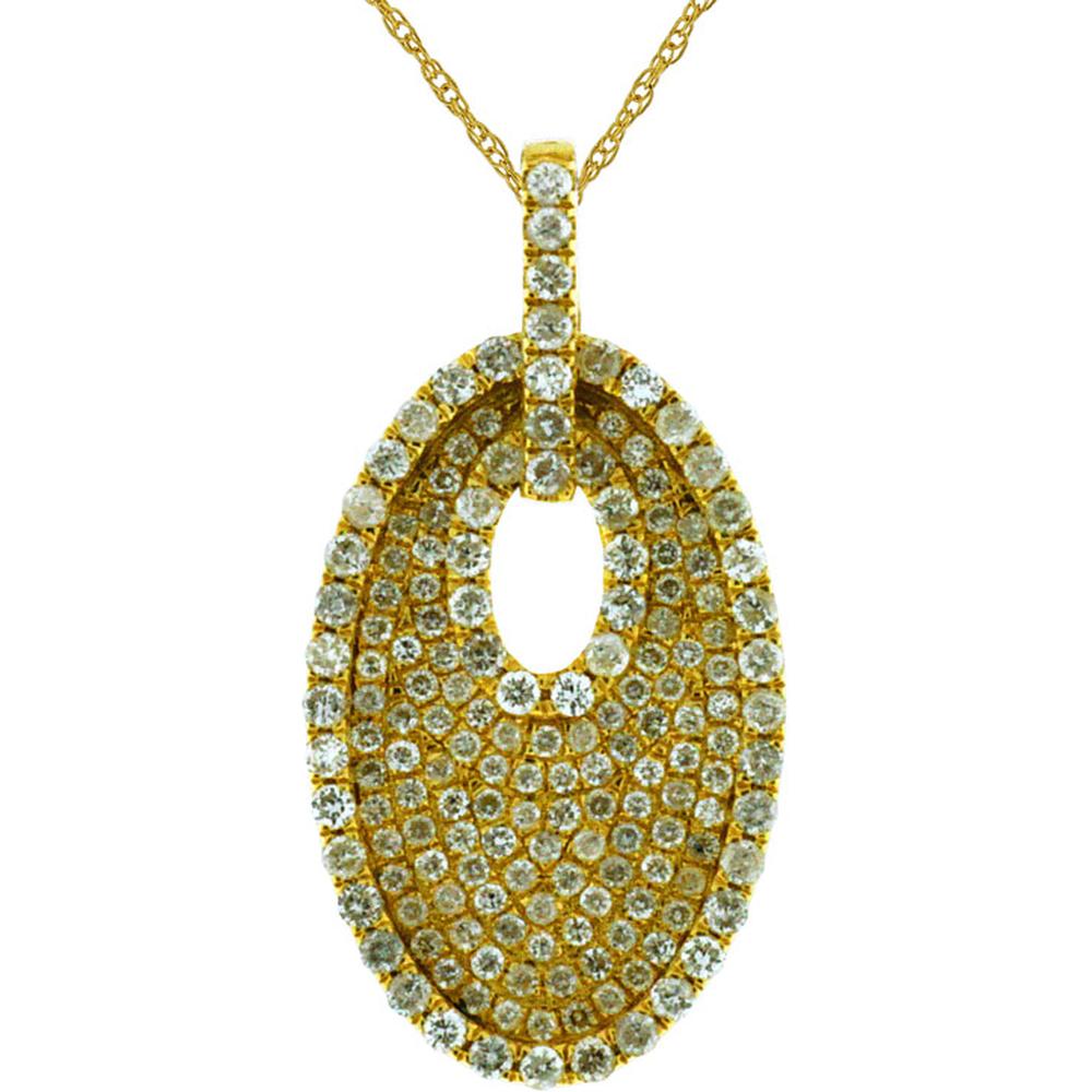 Royal 14K Yellow Gold Diamond Pendant - 0.77 Carat Total Diamond Weight