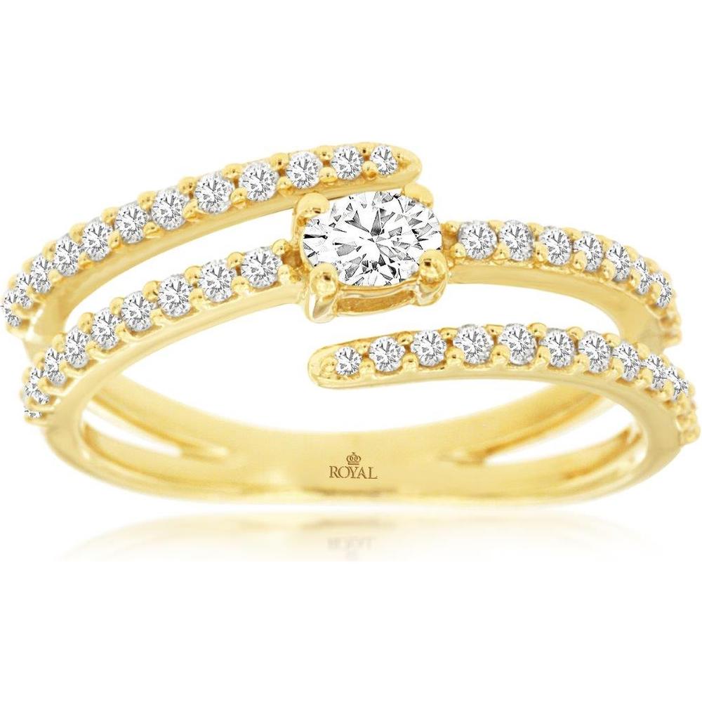 Royal 14K Yellow Gold Diamond Ring - 0.58 Carat Total Diamond Weight