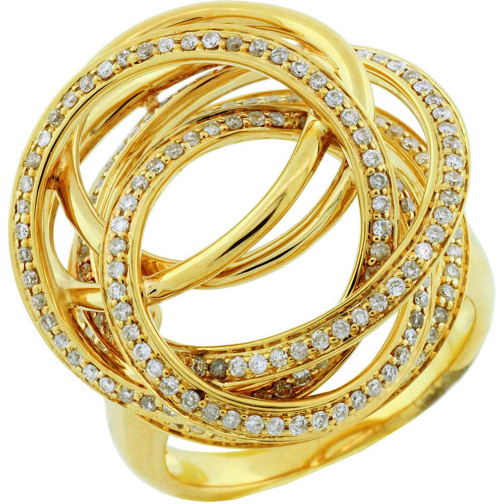 Royal 14K Yellow Gold Diamond Ring - 0.80 Carat Round Cut Diamond
