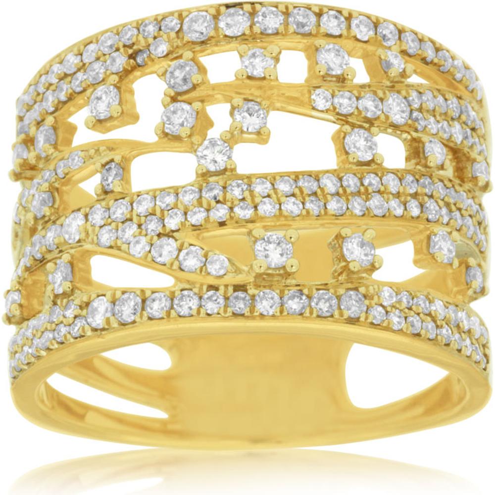 Royal 14K Yellow Gold Diamond Ring - 0.84 Carat Total Diamond Weight