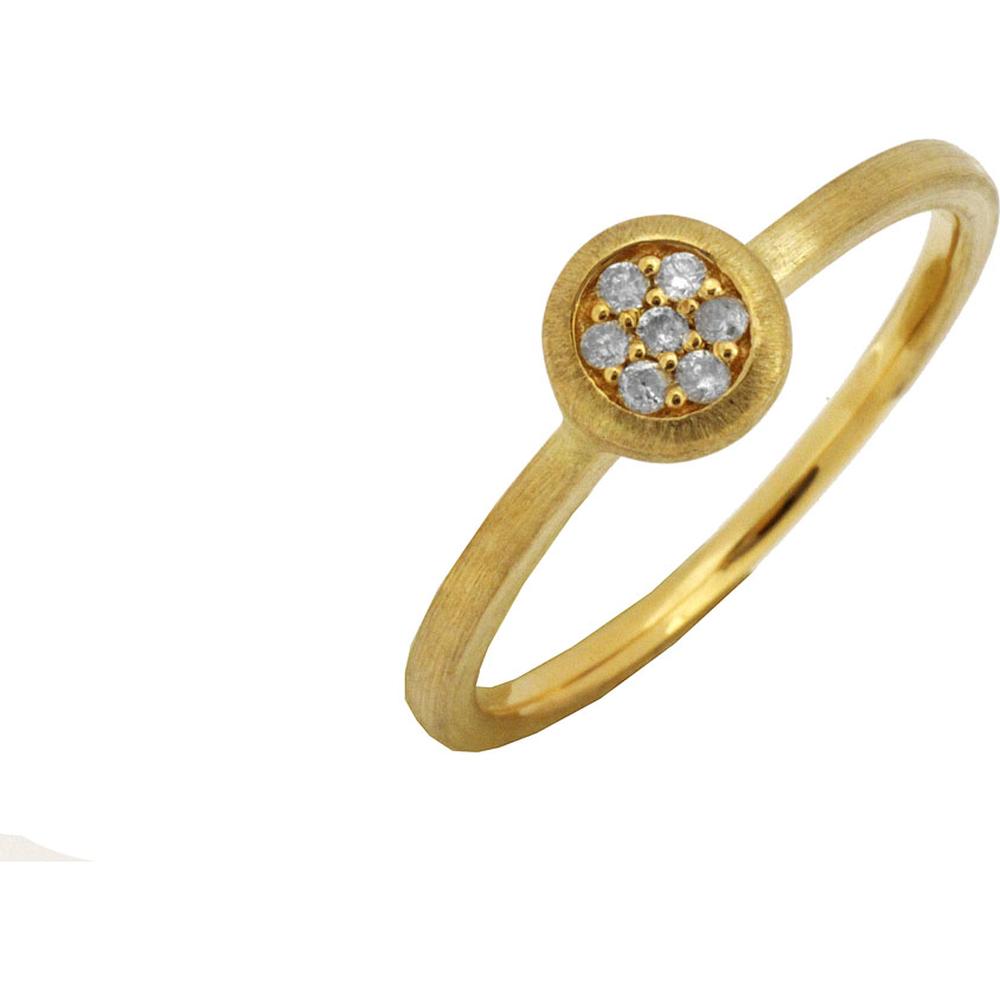 Royal 14K Yellow Gold Diamond Ring with 0.08 Carat Round Diamond