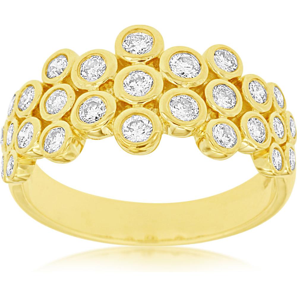 Royal 14K Yellow Gold Diamond Ring with 0.76 Carat Total Weight of Round Diamonds