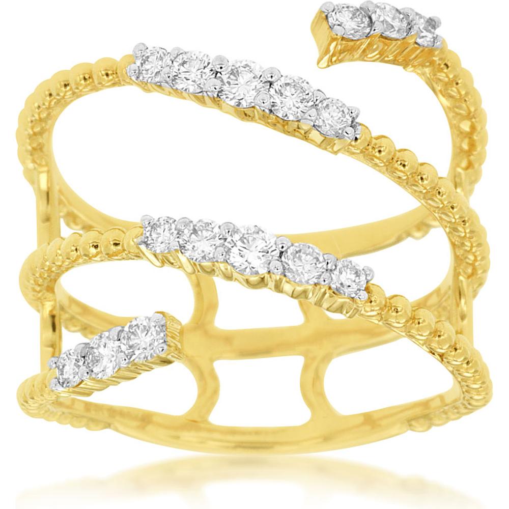 Royal 14K Yellow Gold Diamond Ring with Round-Cut Diamonds - 0.45 Carats Total Diamond Weight