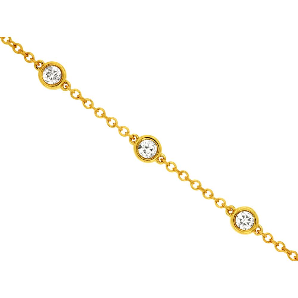 Royal 14K Yellow Gold Diamond Station Bracelet - 0.50 Carat Total Diamond Weight