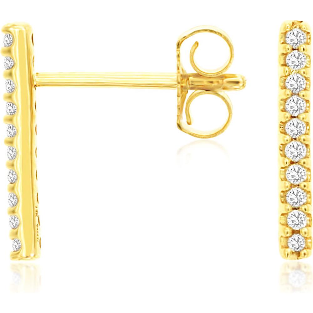 Royal 14K Yellow Gold Diamond Stud Earrings - 0.10 Carats Total Diamond Weight