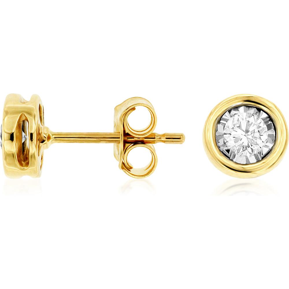 Royal 14K Yellow Gold Diamond Stud Earrings - 0.50 Carats Total Diamond Weight