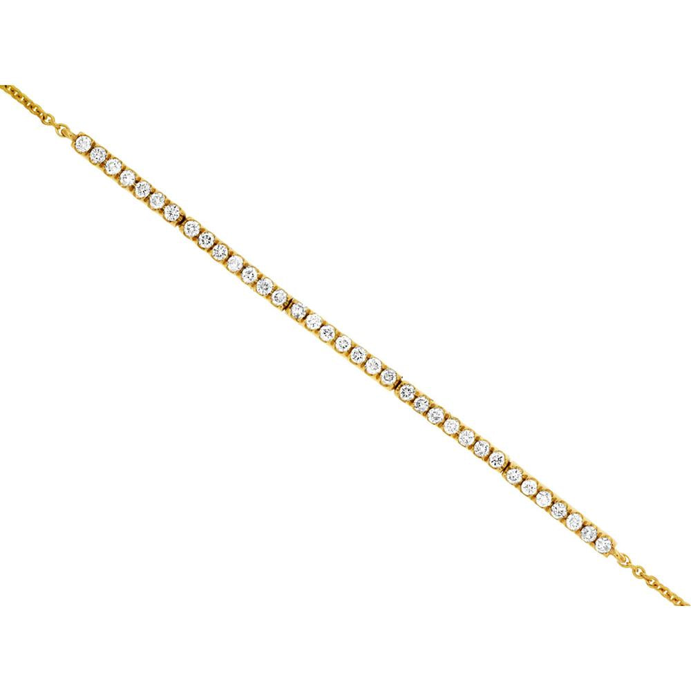 Royal 14K Yellow Gold Diamond Tennis Bracelet with Round Brilliant Cut Diamonds - 0.23 Carats Total Diamond Weight