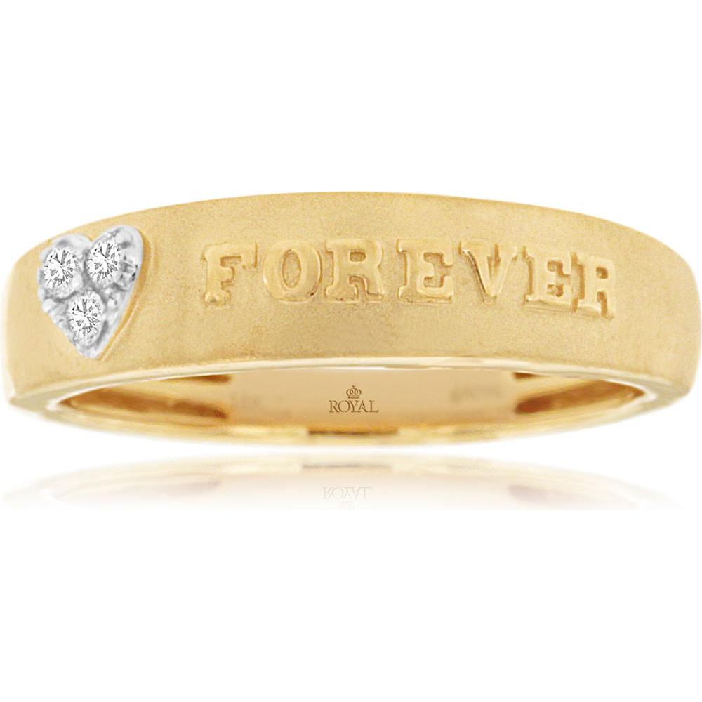 Royal 14K Yellow Gold Diamond Wedding Band - 0.05 Carat Total Diamond Weight