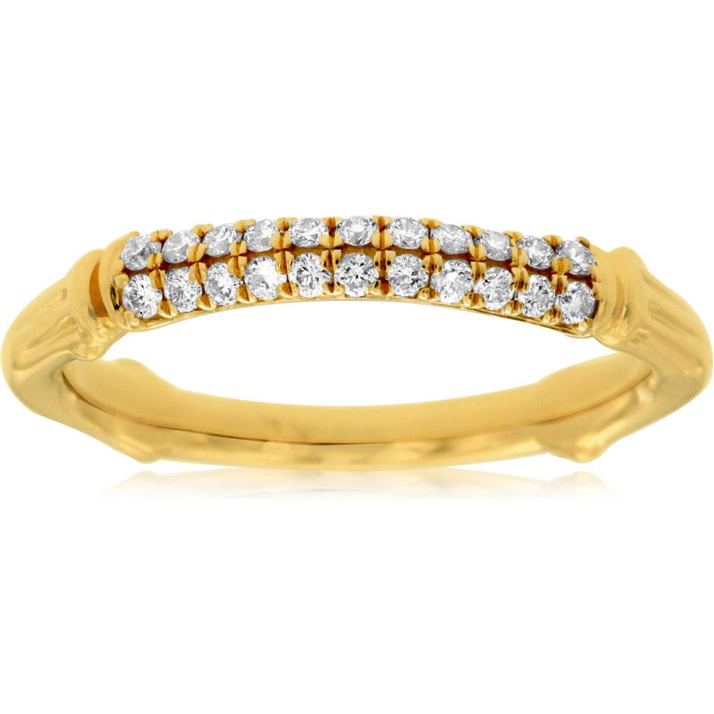 Royal 14K Yellow Gold Diamond Wedding Band - 0.20 Carat Total Diamond Weight