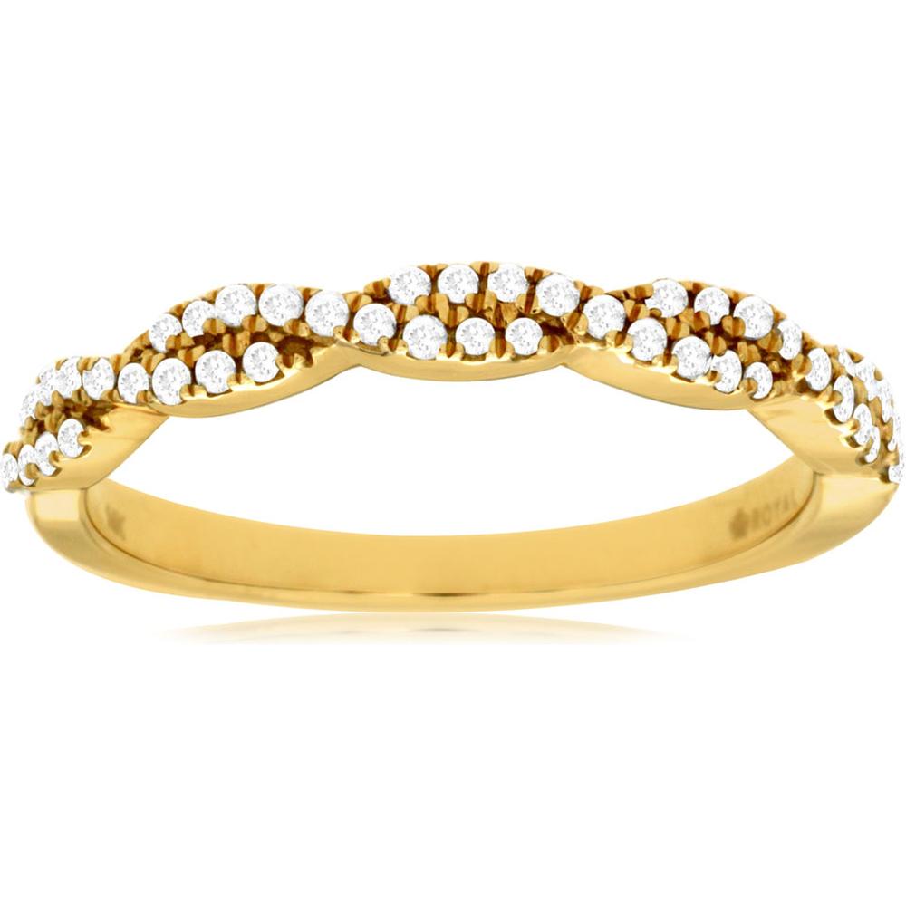 Royal 14K Yellow Gold Diamond Wedding Band - 0.23 Carat Total Diamond Weight