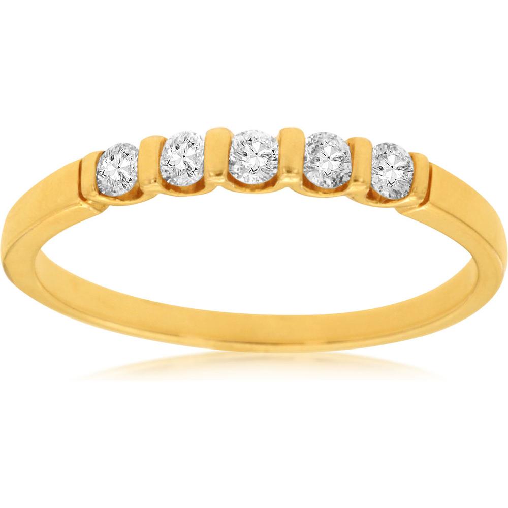 Royal 14K Yellow Gold Diamond Wedding Band - 0.25 Carat Total Diamond Weight