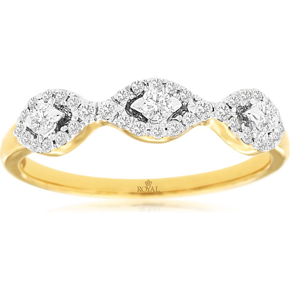 Royal 14K Yellow Gold Diamond Wedding Band - 0.3 Carat Total Diamond Weight