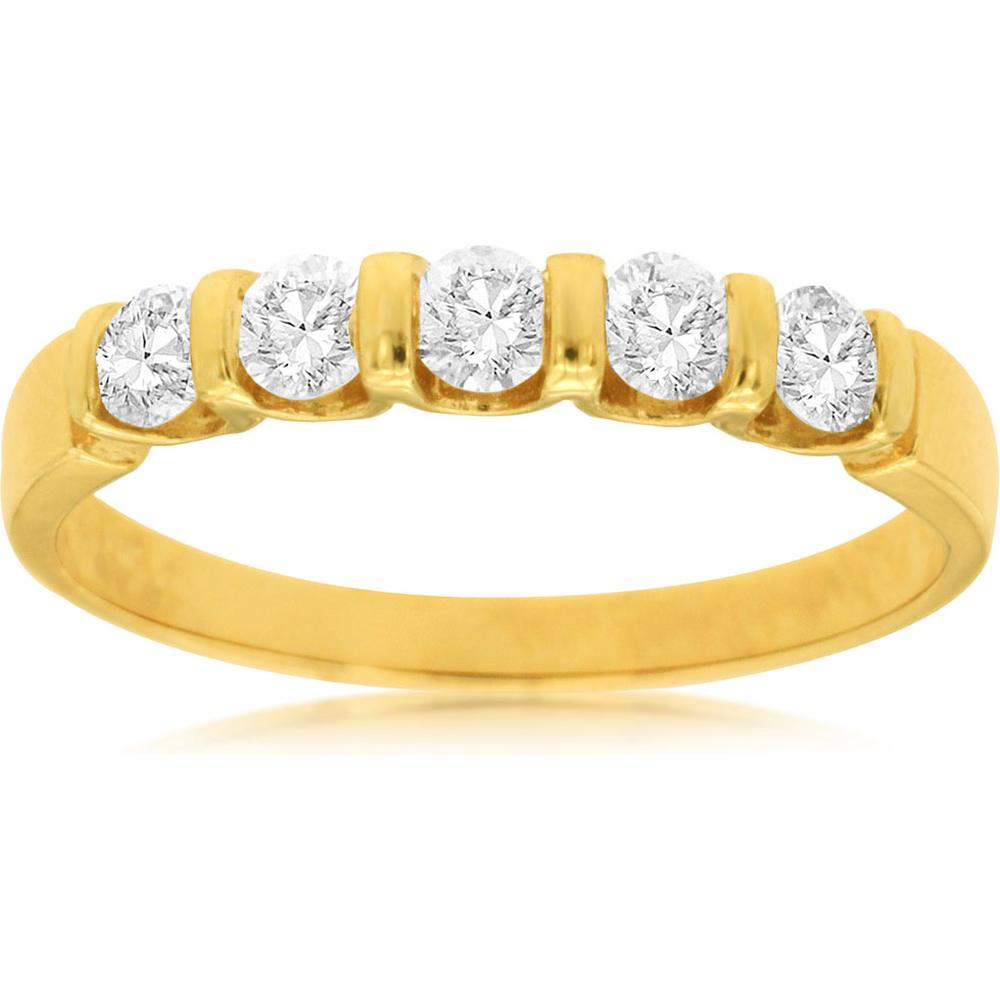 Royal 14K Yellow Gold Diamond Wedding Band - 0.50 Carat Total Diamond Weight