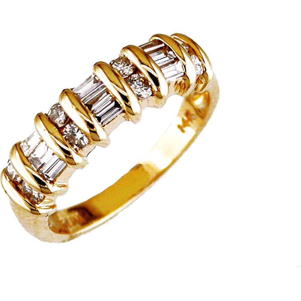 Royal 14K Yellow Gold Diamond Wedding Band - 0.70 Carat Total Diamond Weight
