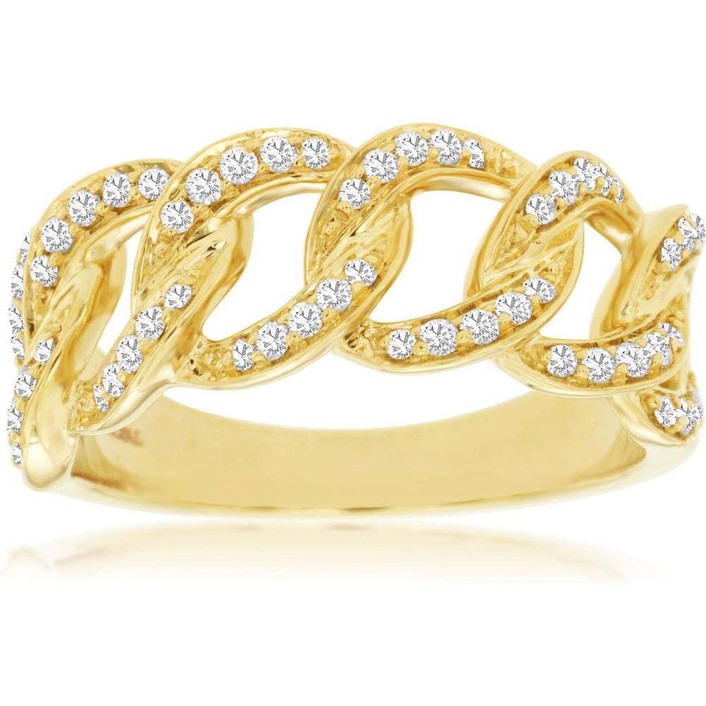 Royal 14K Yellow Gold Diamond Wedding Band with 0.33 Carats Total Diamond Weight