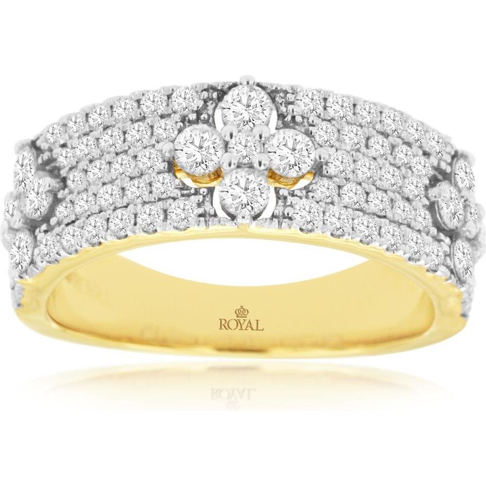 Royal 14K Yellow Gold Diamond Wedding Band with 1.22 Carats Total Diamond Weight